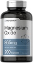 Horbäach Magnesiumoxid 865 mg | 200 Kapseln | Non-GMO und glutenfreie Ergänzung