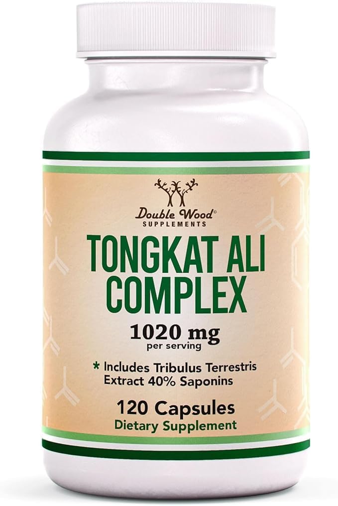 Tongkat Ali - 1000mg (2 mois d'approvisionnement) - Santé des hommes - 200:1 Extrait de (Longjack) Eurycoma Longifolia, avec 20mg Tribulus Terrestris (Troisième partie testée) par Double Wood