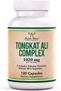 Tongkat Ali - 1000mg (2 Mesi di Alimentazione) - Salute degli uomini - 200:1 Estratto di Eurycoma Longifolia, con 20mg Tribulus Terrestris (Third Party Tested) di Double Wood