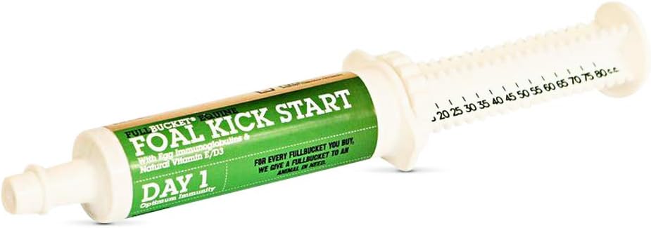 FullBucket Equine Foal Kickstart Paste – Ideale per i Foals neonati il giorno 1 per sostenere la salute sana del sistema immunitario e digestivo, 1 tubo