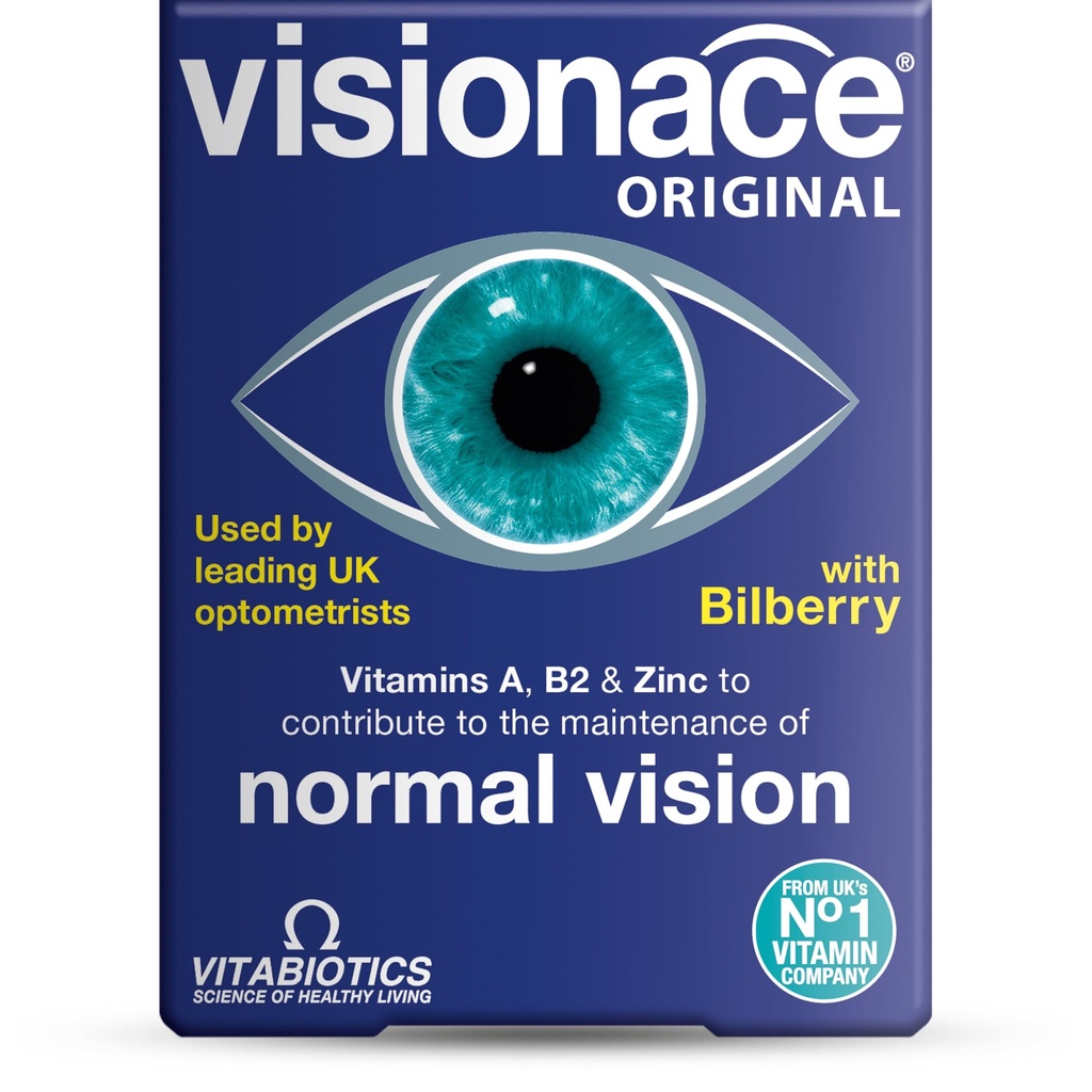 Vitabiotics Visionace Original - Nutritional Multivitamin for Normal Vision | Vitamine A, B2 und Zink - 30 Tabletten