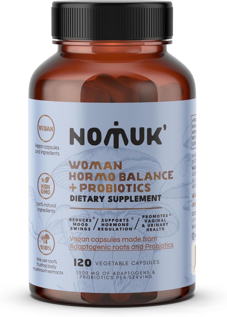 hormo Balance + Probiotika für Frauen, Nahrungsergänzung mit Shatavari rooot, Maca Schisandra & Ginseng Extract, Probiotika für Verdauung, Immungesundheit 120 Kapseln