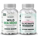 Bios Ocean Wild Sea Moss Kapseln und reines Magnesium Glycinat mit Zink - 100% Irish Sea Moss und Chelat Magnesium Supplement für Frauen und Männer - Schilddrüse, Muskelkrämpfe und Schlafunterstützung