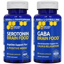 NATURAL STACKS Serotonina & GABA Brain Food Bundle - Supporta un Positivo Mood & Calmness* - 120 Capsule Totali