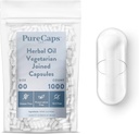 Purecaps USA - Empty Herbal Oil Vegetariano Vegan Pillole Capsule Dimensioni 00| 1.000 Pillole associate| Clear| Non-GMO Certified| SLS, Gluten, Preservative Free