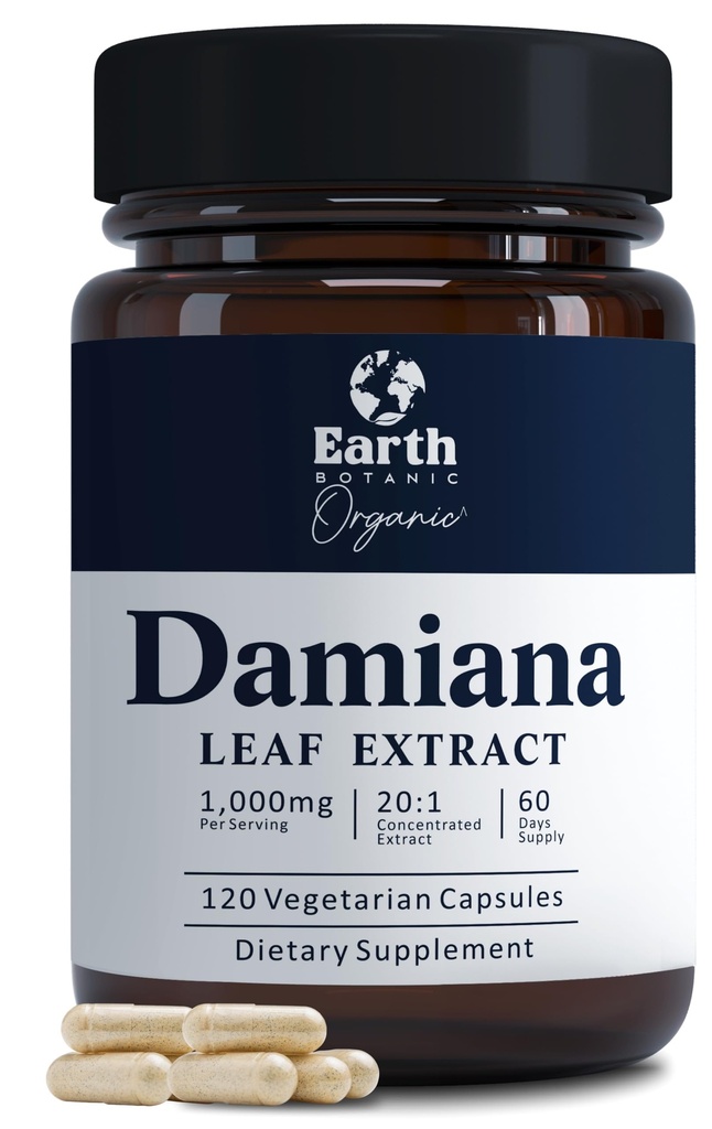 Extrait de feuille de Damiana 1000mg.120 Capsules de Damiana.