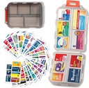 Pill Organizer mit Medizin Etiketten Reisen Tägliche Pille Container Mini Medication Organizer Lagerung Pill Organizer Reisen Essentials Pill Case 7 Day (Pink & 161 Lables)