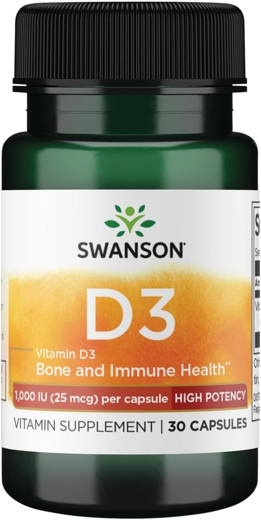 Swanson High Potency Vitamin D-3 1000 Iu (25 mcg) 30 Kapseln