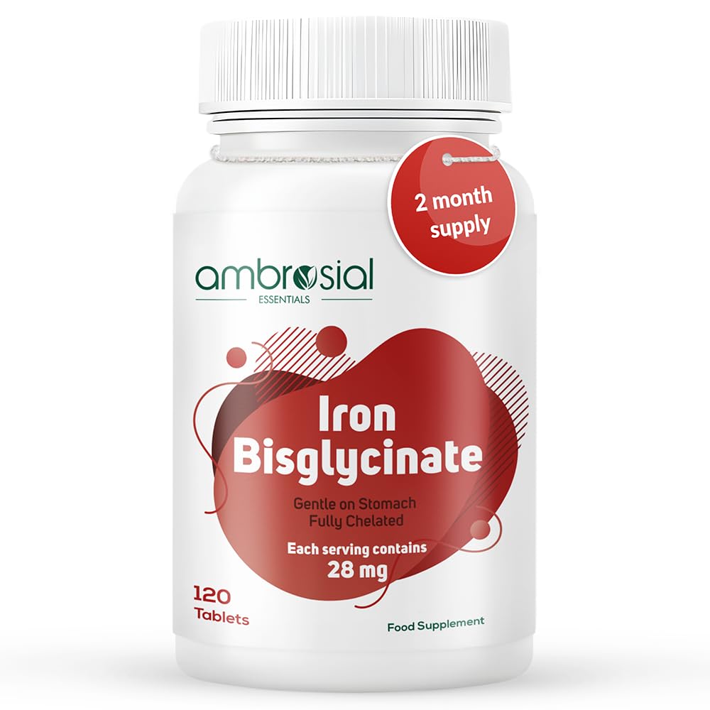 Ambrosial Eisen Bisglycinat 28Mg Tabletten Paket von 1-120 Tabletten