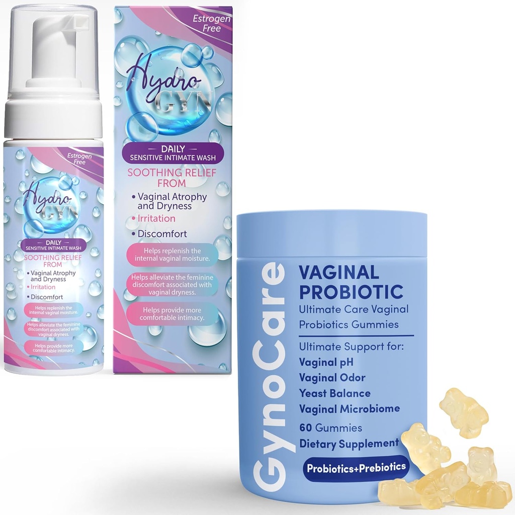Geräumige Just Think Comfort Vaginal Probiotic Gummis für Frauen + Unscented Feminine Wash – Duale Unterstützung für pH Balance, Odor Control und Intimate Health