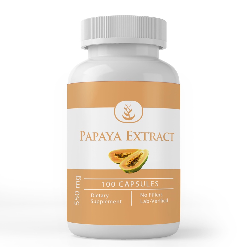 PURE ORIGINAL INGREDIENTI Estratto di Papaya, (100 capsule) Sempre puro, Nessun Additivo o Filler, verificato il laboratorio