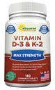 aSquared Nutrition Vitamin D3 mit K2 Supplement-180 Kautabletten, Max Strength D-3 Cholecalciferol & K-2 MK7 unterstützt gesunde Knochen, Zähne, Herz - Antioxidans D3 & K2 MK-7 Energy Formula Erwachsene