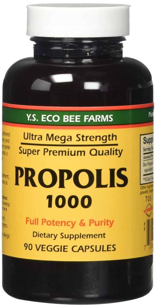Propolis-Raw Unverarbeitete 1000mg Y.S. Organic Bee Farms 90 Caps