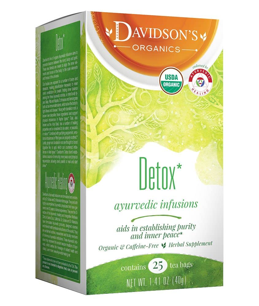 Davidson's Organics, Ayurvedic Infusions, Detox, 25-konten Teebeutel, Packung mit 6
