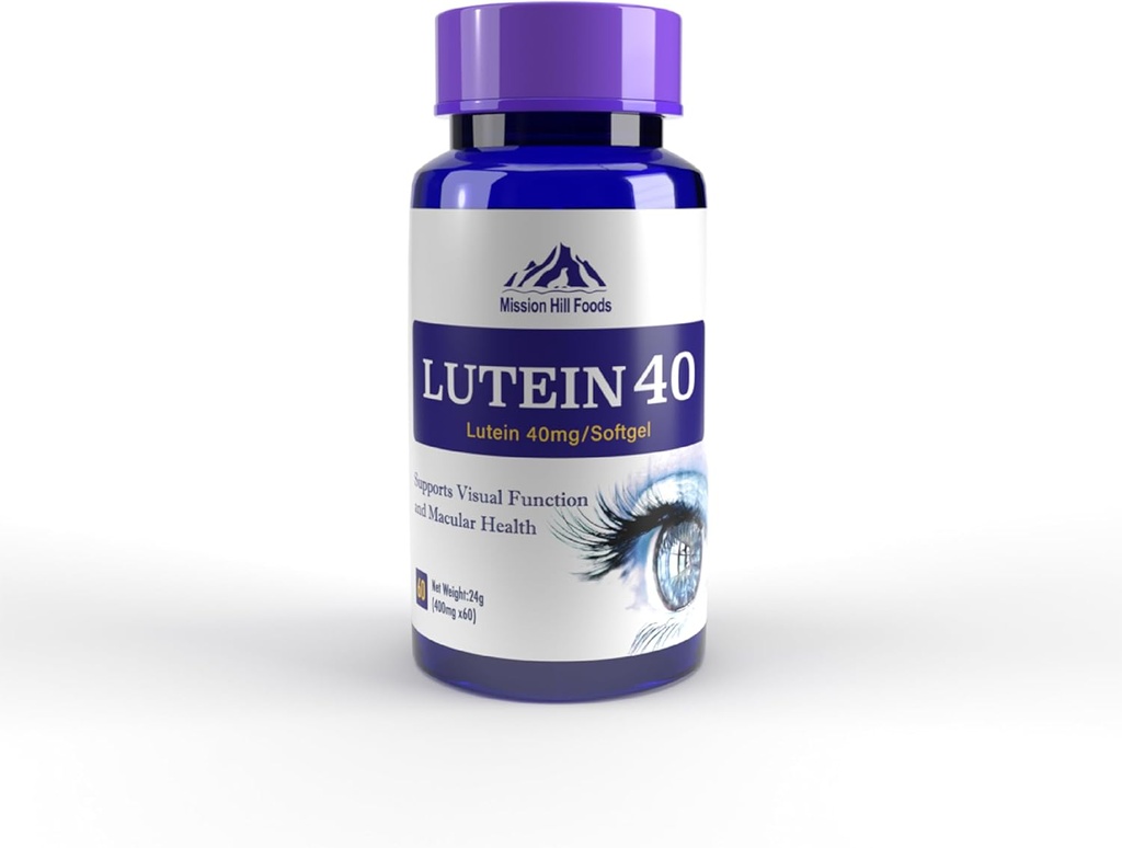 Premium Lutein & Zeaxanthin Eye Health Supplement (1 Bottle-2mo Supply) | 40mg | 60 Softgels | Vitamin Pills for Eyes | Non-GMO & Gluten Free