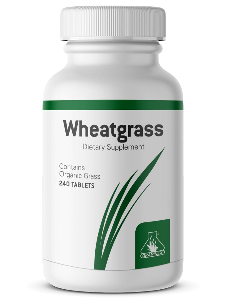Graminex Wheatgrass Tablets - immunità naturale, supporto anti-invecchiamento, potenzia l'energia, benessere - aminoacidi, vitamine, minerali, antiossidanti Greens Superfood Supplement - 240 schede non OGM