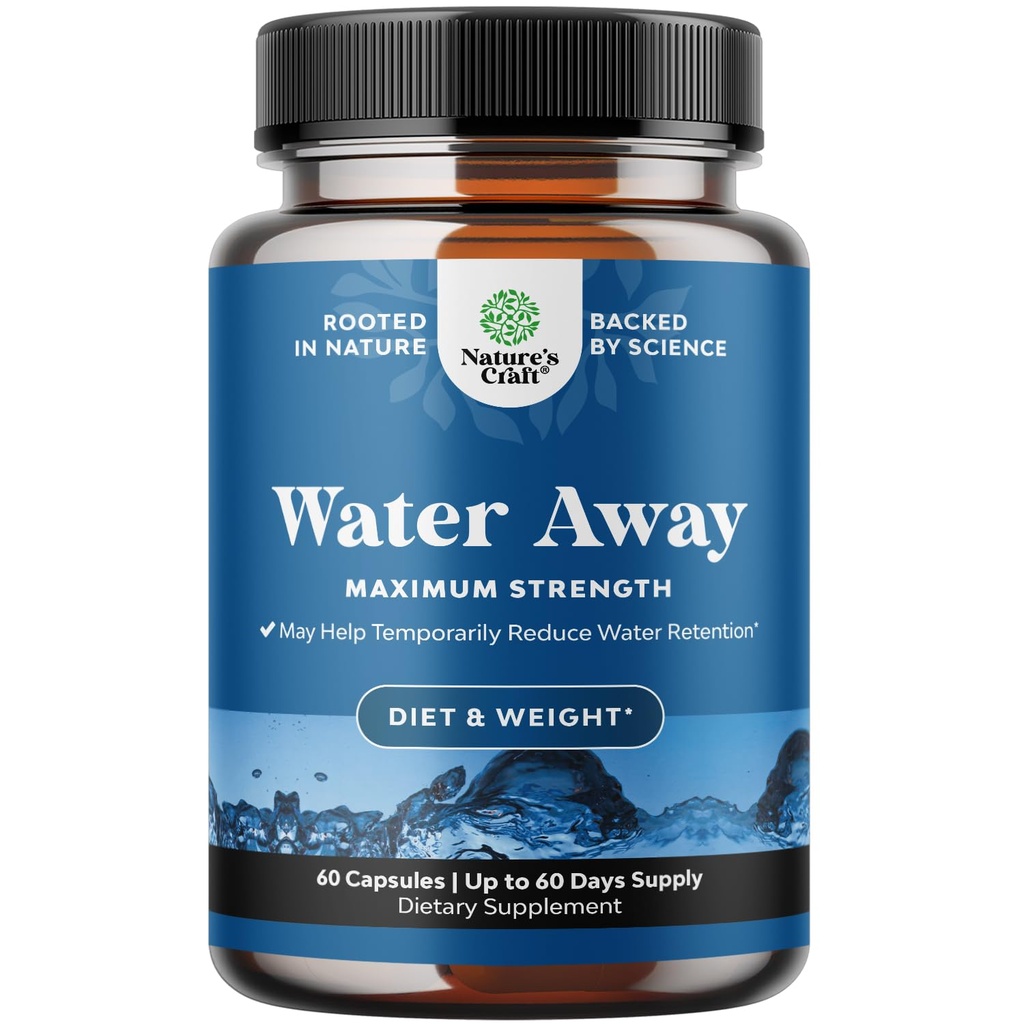 Pillole naturali dell'acqua diuretica Vitamina B6 Potassium & Dandelion Root Estratto di acqua Retenzione Anti-Bloating e capsule di gonfiaggio Perdita di peso per le donne & gli uomini con il tè verde antiossidante di Bio Sense
