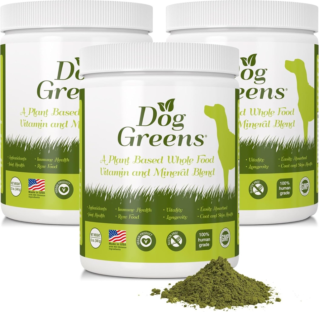 Integratore Superfood per Cani (12 oz) Ingredienti organici di grana umana, Vitamine, Minerali, Antiossidanti e Fibre Ricco per una digestione ottimale, Cappotto lucido e una migliore salute (3 Confezione)