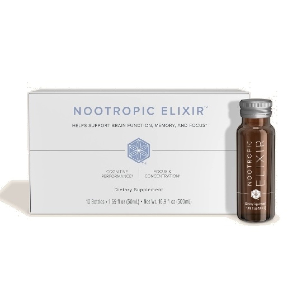 Isagenix Nootropic Elixir- Brain Health & Focus Supplement - Supplemento liquido con Estratto di tè verde per sostenere una mentalità sana - 1.69 Oz Bottiglie (10 Conte)