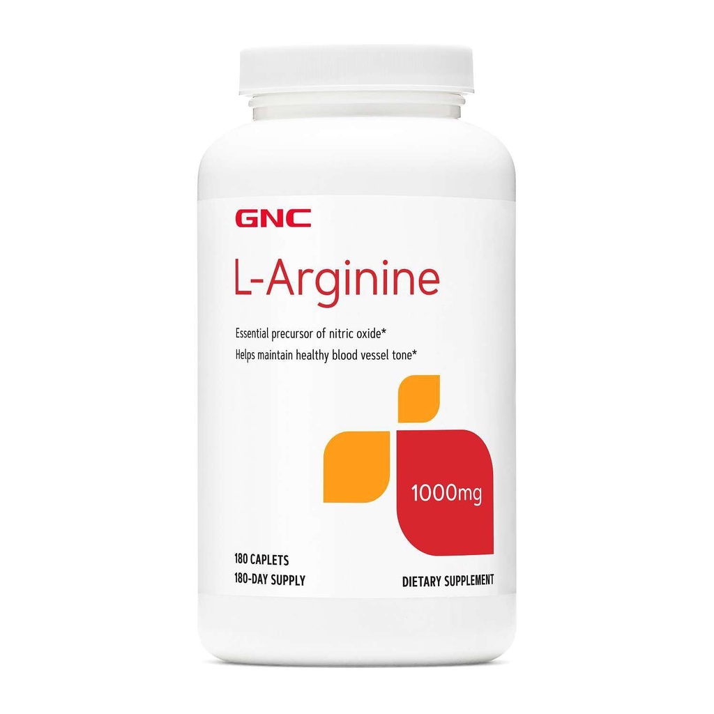 GNC L Arginine supplément de 1000mg, soutient la santé des vaisseaux sanguins, 180 portions
