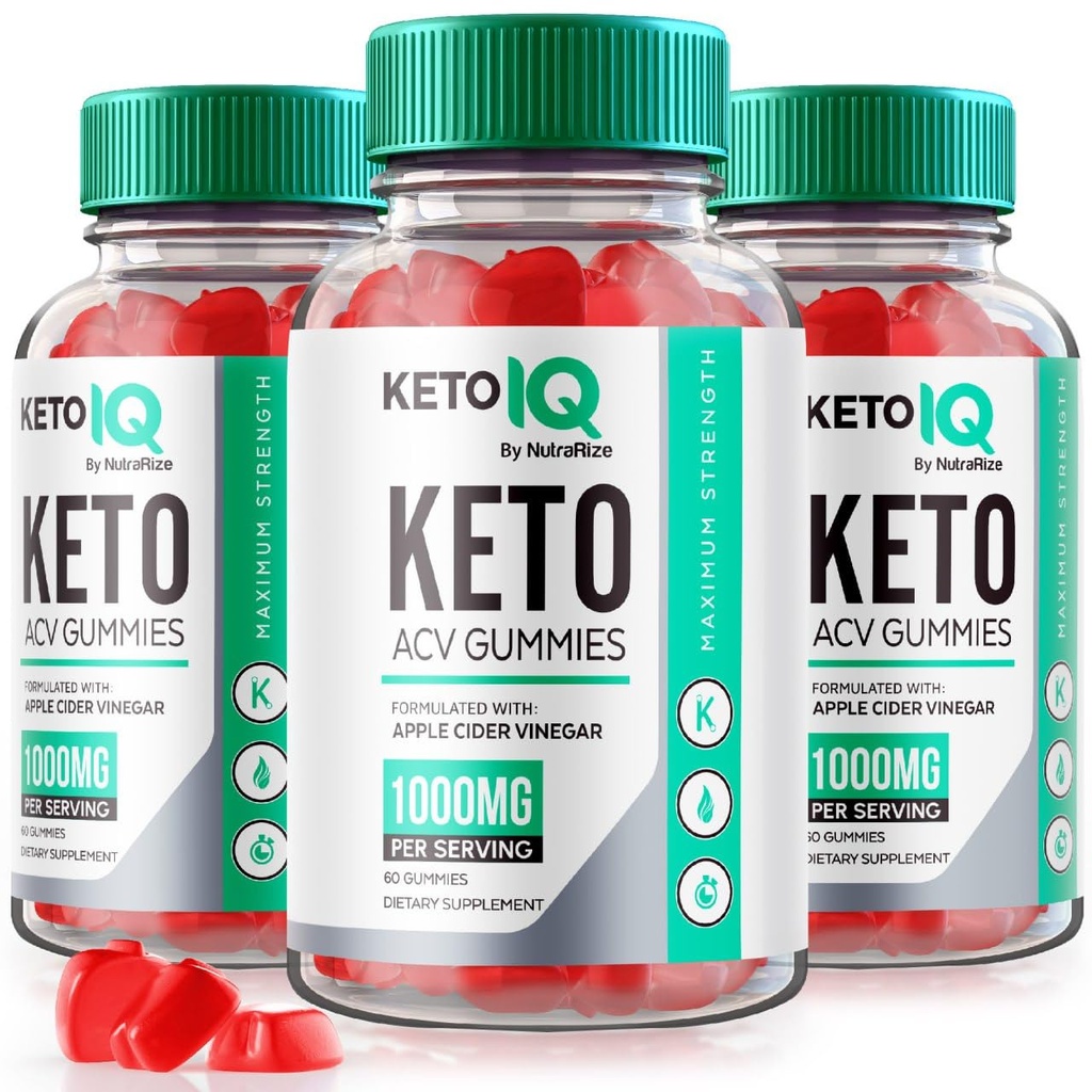 NutraRize (Pack of 3 Keto IQ Keto ACV Gummies, Formula per la perdita di peso avanzata, Integratore alimentare, Gomitas Recensioni (180 Gummies)