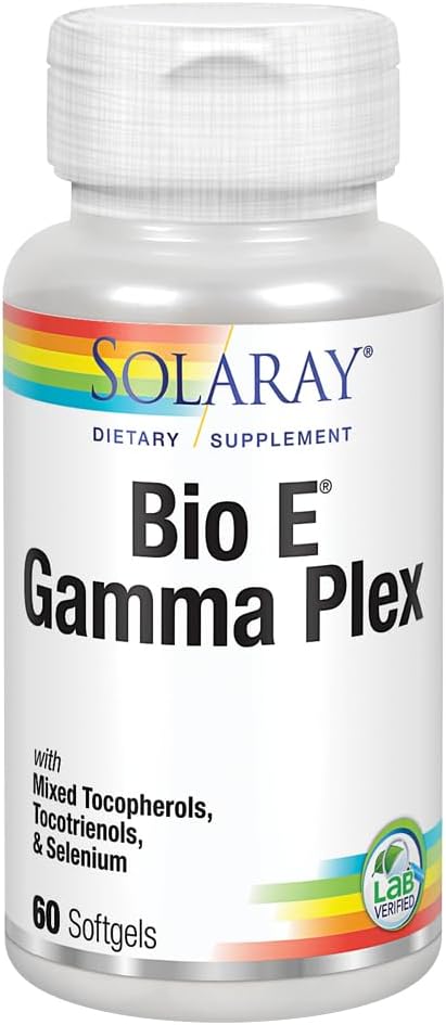SOLARAY Bio E Gamma Plex | Vitamin E with Natural Tocopherol Blend for Healthy Antioxidant Support | 60 Softgels, 30 Serv