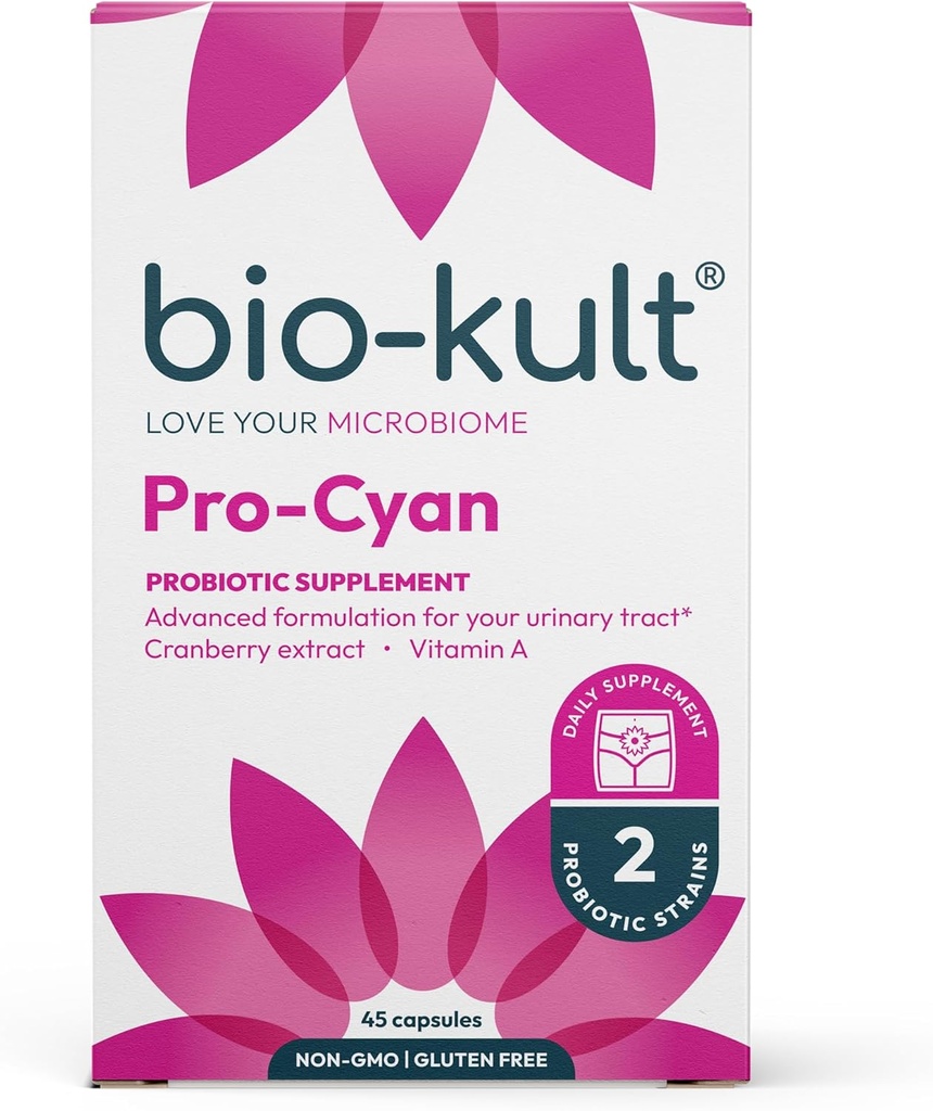 Bio-Kult Pro-Cyan. Extrait de canneberge + vitamine A.Traitement urinaire et soutien immunitaire.