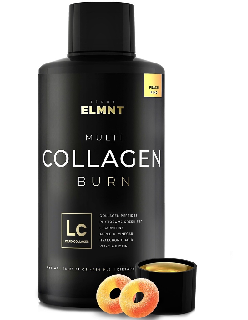 Collage liquido Premium per la perdita di peso delle donne e la bellezza w. Acido ialuronico, Biotina, L-carnitina, Aceto di Apple C - Ultra Pure Multi Collagen Protein Shots Bere + Hair & Skin Liquid Vitamins - Colageno