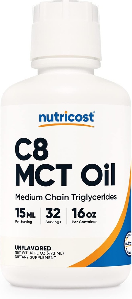 Nutricost C8 MCT olio 16oz - Keto, Paleo, Non OGM
