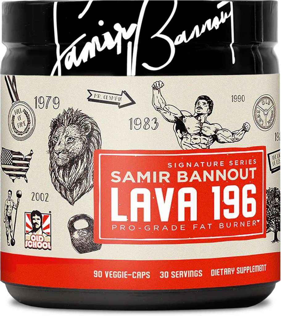 Lava 196 – Brûleur de graisse avancé 3 étages pour les hommes et les femmes – Booster de métabolisme thermogénique – Hormone et soutien musculaire – OSL exclusif x Mr Olympia Samir Bannout Collaboration – 30 services