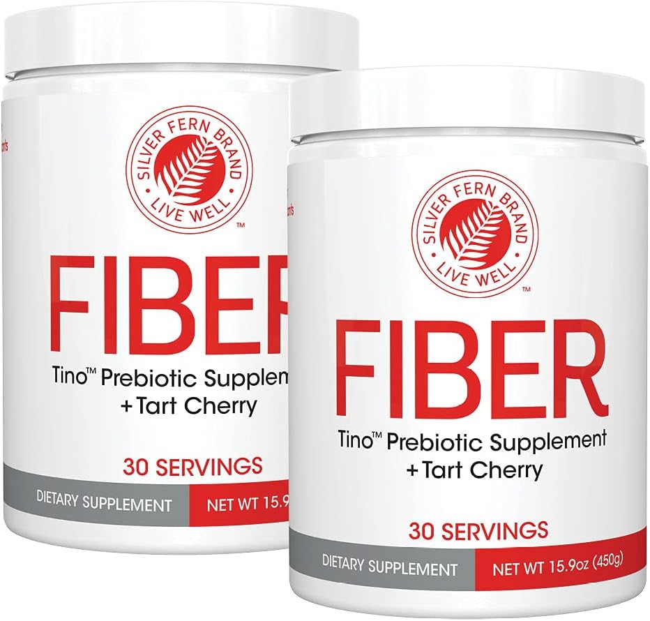 Tino High Fiber Supplement Powder - Non-GMO, Pre-Biotic, Water Soluble, Digestive Friendly, Powdered Mix - Aggiungi all'acqua, Succo, Shakes, Cereal & More (2 Canisters - 15.9 Oz. ea.)