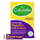 Probiotici giornalieri per la salute digestiva (2 mesi di fornitura) con Prebiotici per le donne e gli uomini, Supporta diarrea occasionale, Gas & Bloating, Gluten & Soy Free, 60 conte