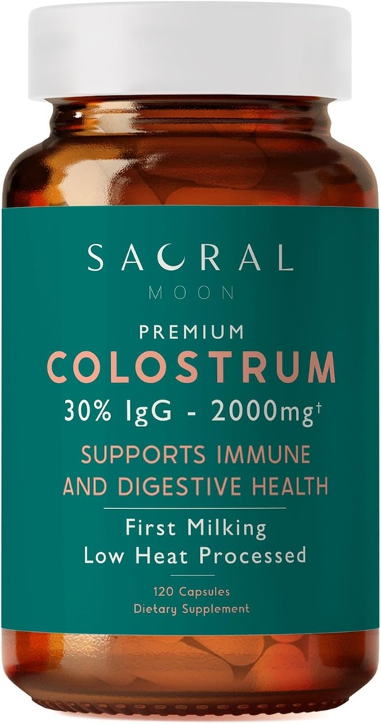 Colostrum, 30% IgG - First Milking - Low Heat Processed - 2000mg - Non OGM - Immune, Gut, Digestivo, GI Tract Support - Skin, Hair, beauty - Bovine Colostrum May Assist with Clarity & wellbeing