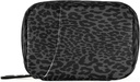 xigua Leopard Black Pill Box 7 giorni Travel Pill Cases Bag,Weekly Portable Pill Organizer Bag con cerniera per supplemento di vitamina Fish olio