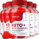 ActivLife Keto ACV Gummies - Active Life Keto Apple Cider Gummies, ActivLife Keto + ACV Weight Management Gummies ActiveLife Advanced 1000mg Formula (5 Pack - 300 Gummies)