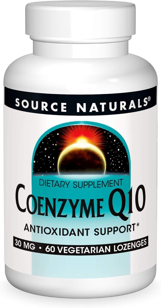 Sorgente Natural Coenzyme Q10 Supporto antiossidante 30 mg per cuore, cervello, immunità e supporto del fegato - 60 Lozenges