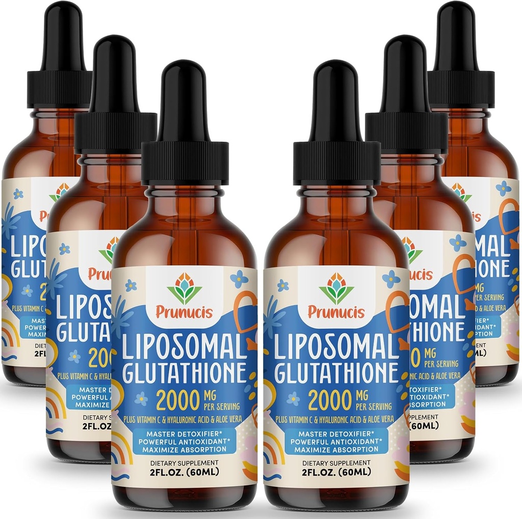 2000MG Liposomal Glutathione Flüssigkeit, 98% Absorption, Aktive Form L-Glutathione Ergänzung, Vegan freundlich, Leistungsstarker Antioxidant-Komplex für Immunsystem, Aging Defense, Detox, 12 FL.OZ