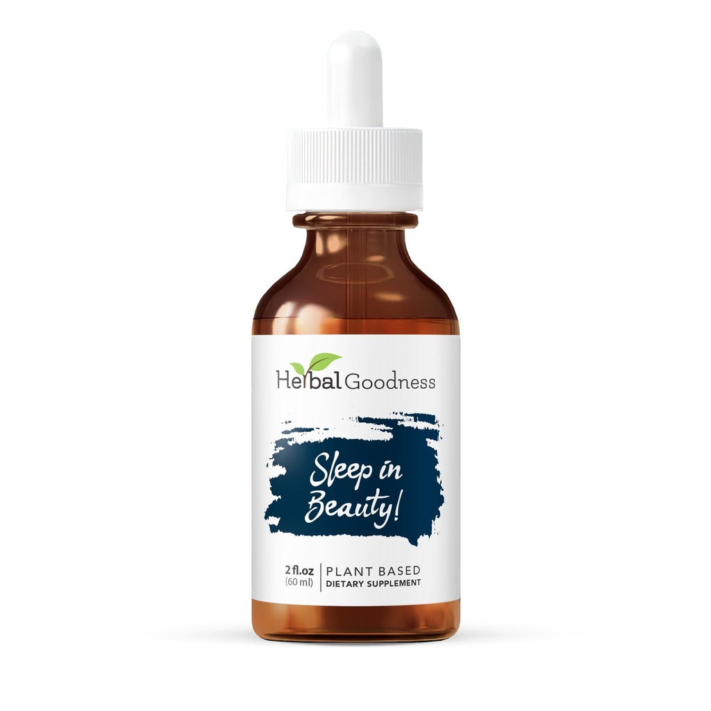Schlaf in Schönheit - Bio Valerian Root Liquid Drops 2 Fl. oz, Lemon Balm, natürliche Schlafunterstützung für Erwachsene, Erholung & Entspannungshilfe, Non-GMO, Vegan, Gluten-Free, USDA Organic, No Melatonin