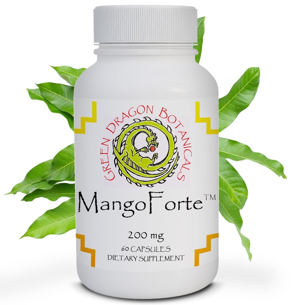 MangoForte™ Mango Leaf Supplements 200 mg 60 Capsules Made in USA (60% Mangiferin) Natural Mangiferin Extract Capsules Immune Support Supplement Made from Premium Mango Leaves