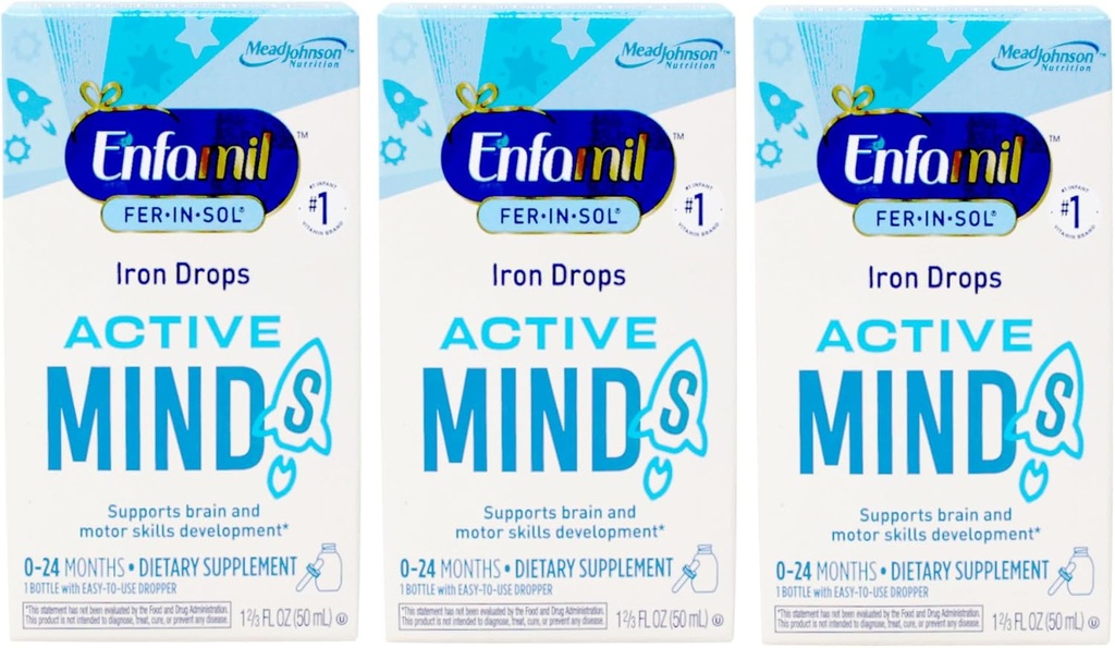 Enfamil Fer-In-Sol Eisen Ergänzung Tropfen - 1.66 Unze, Packung von 3