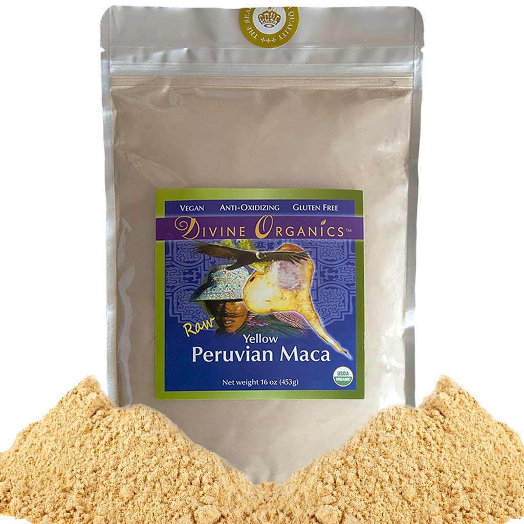 16oz Maca Powder - Certified Organic - Raw, Vegan, Anti-Oxidizing, Glutenfrei - Gelbe peruanischen Maca Root