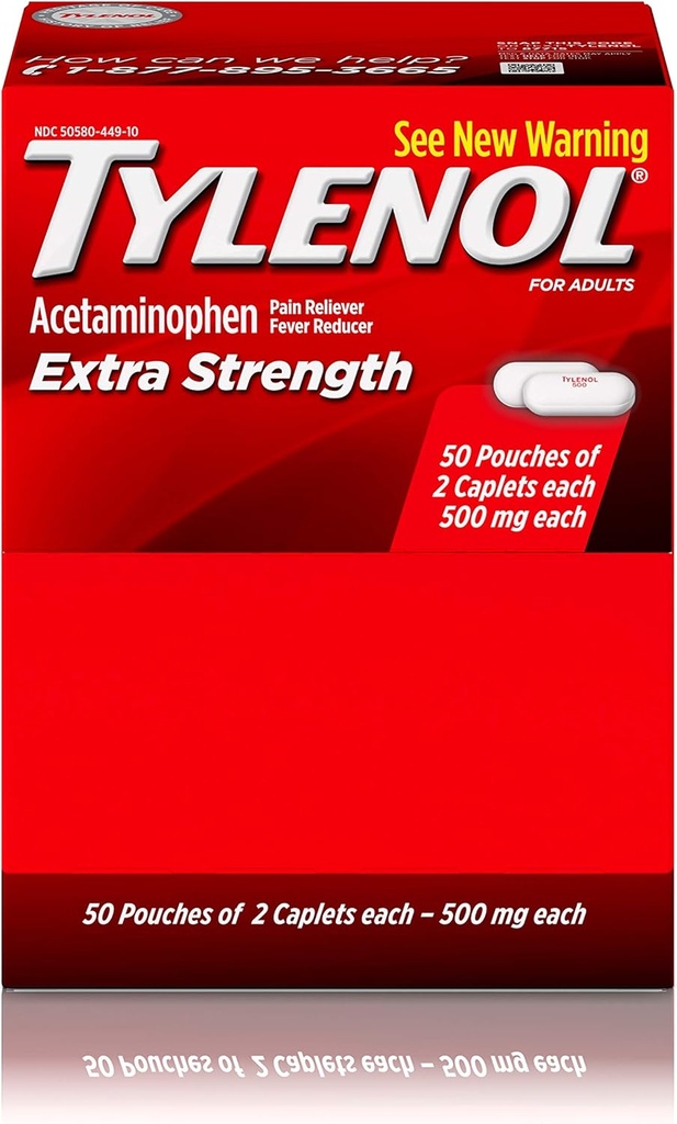 Tylenol Extra Strength Caplets, 100 Count, Pack von 2
