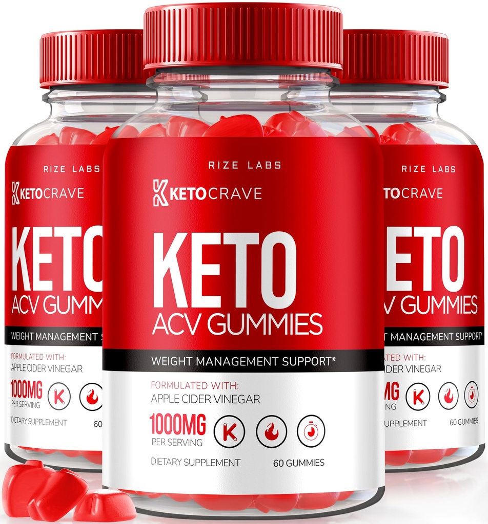 rize labs (Pack von 3 Ketocrave Keto ACV Gummis, für fortgeschrittene Gewichtsverlust, maximale Kraftergänzung, Gomitas Bewertungen (180 Gummis)
