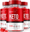 rize labs (Pack of 3 Ketocrave Keto ACV Gummies, for Advanced Weight Loss, Maximum Strength Supplement, Gomitas Recensioni (180 Gummies)