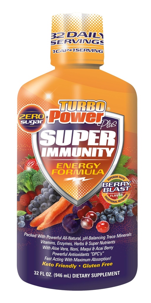 Vitamina liquida Turbo Power Plus: 47 Vitamine, Enzimi, Vitamina D3, Vitamina A, Vitamina C e Zinco per Uomini, Donne, Adolescenti e Bambini