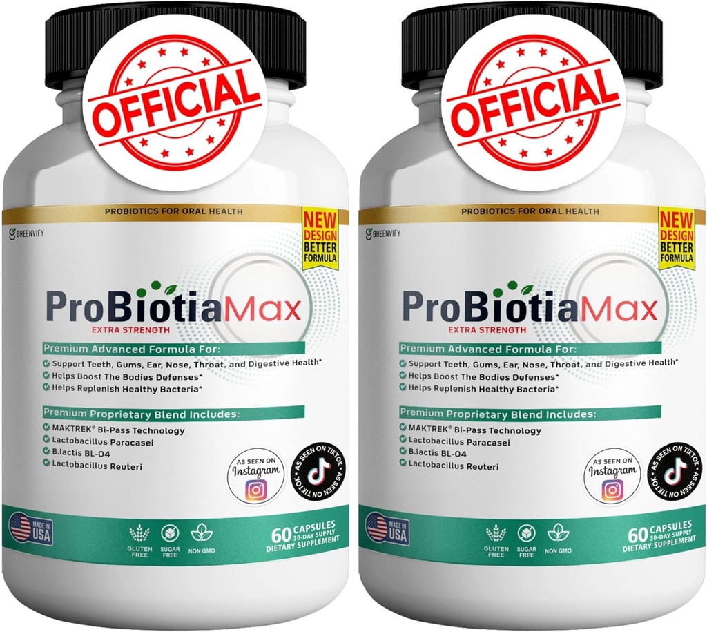 ProBiotia Max 40 miliardi di CFU supplemento probiotico orale ad alta resistenza, 60 capsule, sostiene denti e salute della gomma, senza glutine (2)