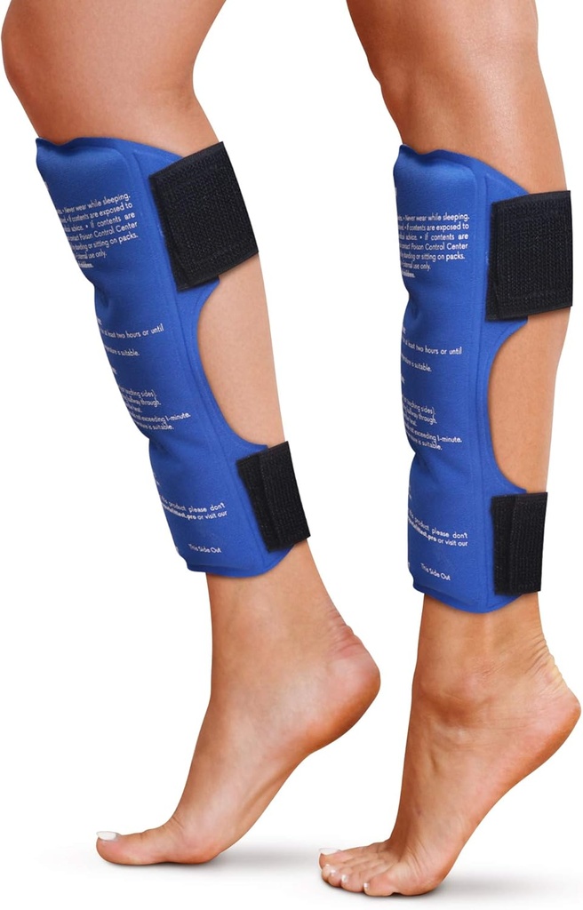 Shin Splint Ice Packs, HSA e FSA Eligible Reusable Hot and Cold Therapy Wrap | Leg or Calf Pain Relief | Advanced Soft Gel Technology | Freezable and Microwavable | Injuries & Recovery