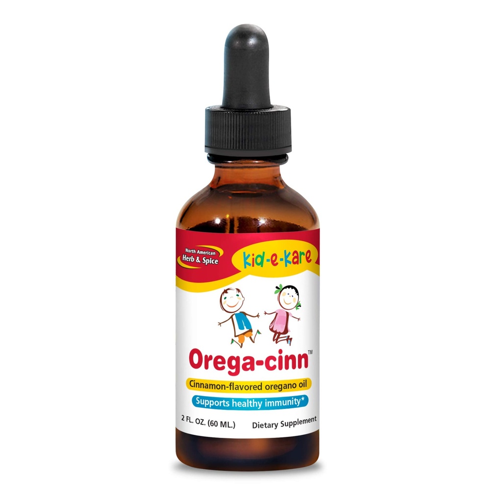 North American Herb & Spice Kid.e.Kare Orega-Cinn, Cinnamon Flavor - 2 fl. Unze - Great-Tasting Immun Support - Soothes Mucus Membranes - Wild Oregano Oil - Non-GMO - 120 Total Servings