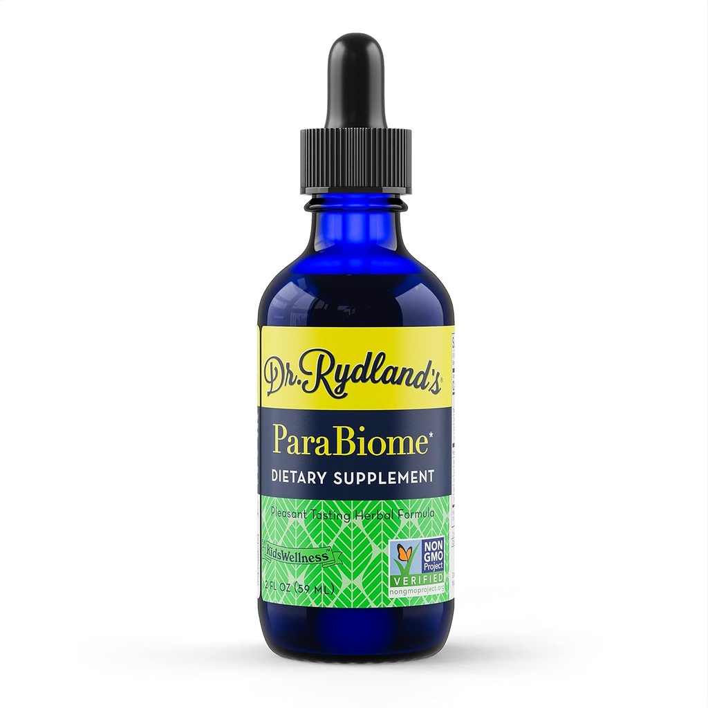 Dr. Rydland's Herbal Supplement | Creato da KidsWellness, Efficace su Adulti & Bambini | ParaBiome Advanced Cleanse and Digestive Support | Realizzato con Noce Nera, Clove, Wormwood | Bottiglia di 2 once