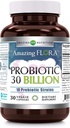 Erstaunlich Flora Probiotic 10 Best Probiotics Strains | 30 Billion | Veggie Capsules Supplement | Non-GMO | Gluten Free Made in USA (1 Pack, 30 Count)